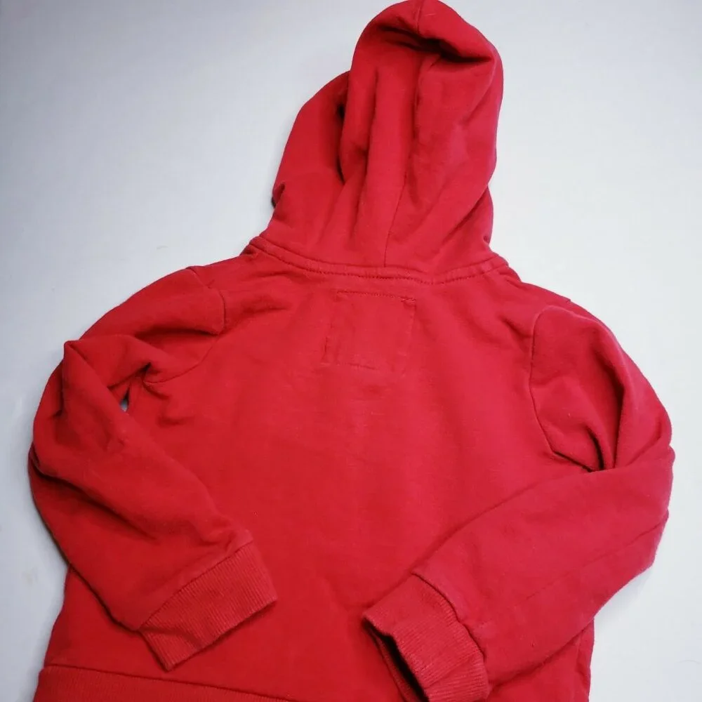 Osh Kosh Bgosh Girls' 2T Zip-up Sweater Hooded Jacket Red w/ Heart Zipper Pull